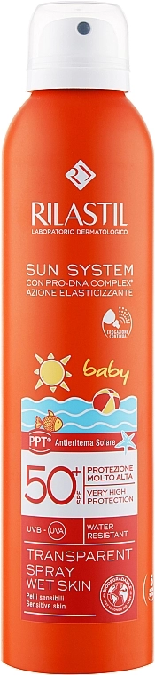 Rilastil Солнцезащитный прозрачный спрей для детей, с SPF 50 Sun System PPT SPF50+ Baby Spray - фото N1