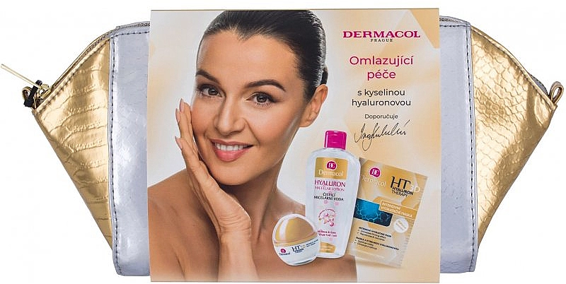 Dermacol Набор 3D Hyaluron Therapy (f/cream/50ml + f/mask/16ml + micel/water/200ml + bag) - фото N1