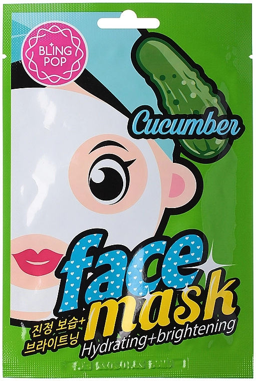 Bling Pop Маска для обличчя з огірком Cucumber Hydrating & Brightening Mask - фото N1