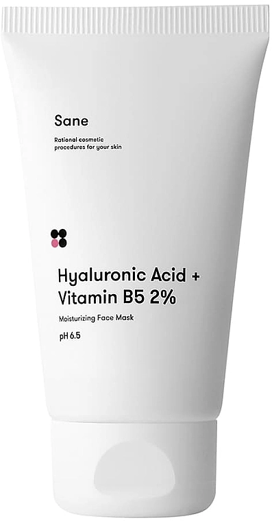 Sane Маска для лица с гиалуроновой кислотой Hyaluronic Acid + Vitamin B5 Moisturizing Face Mask - фото N1