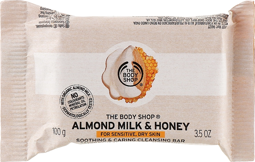 The Body Shop Смягчающее мыло "Миндальное молочко и мед" Almond Milk & Honey Soothing & Caring Cleansing Bar - фото N1