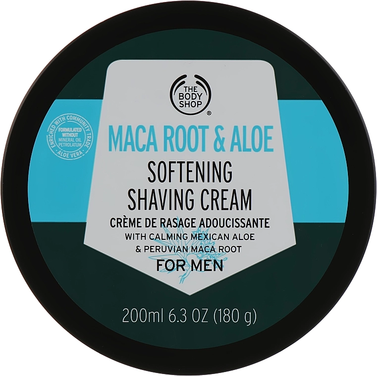 The Body Shop Крем для гоління "Корінь макі й алое" Maca Root & Aloe Softening Shaving Cream For Men - фото N1