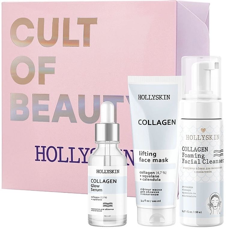 Hollyskin Набор Collagen Intensive Care (mask/100ml + foam/150ml + ser/50ml) - фото N1