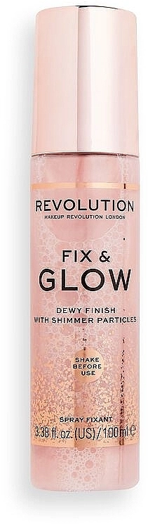 Makeup Revolution Fix & Glow Setting Spray Сияющий финишный спрей - фото N1