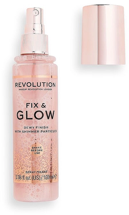 Makeup Revolution Fix & Glow Setting Spray Сияющий финишный спрей - фото N2
