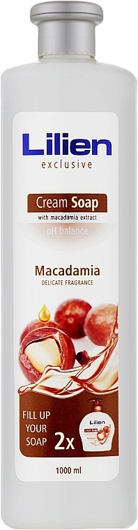 Lilien Жидкое крем-мыло "Макадамия" Macadamia Cream Soap (сменный блок) - фото N1