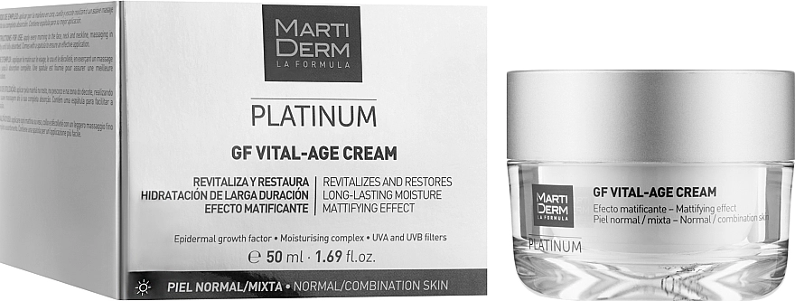 MartiDerm Крем для нормальної й комбінованої шкіри обличчя Platinum Gf Vital Age Cream - фото N2