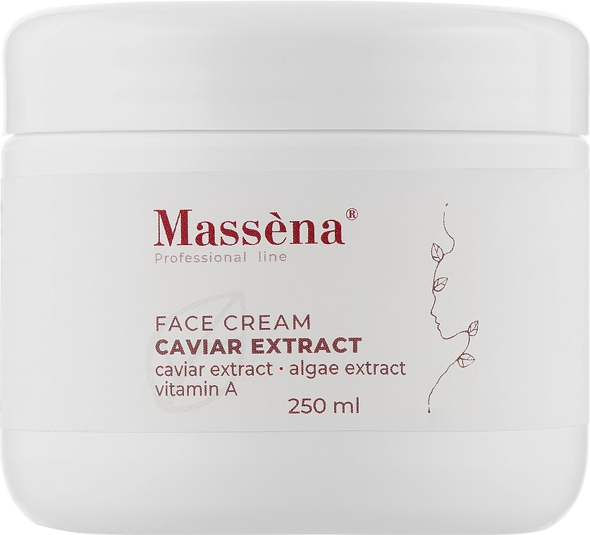 Massena Крем для лица с экстрактом черной икры Face Cream Caviar Extract Vitamin A-Caviar Extract-Algae Extract - фото N3