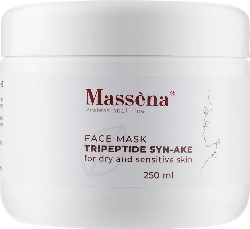 Massena Маска для обличчя з трипептидом для сухої й чутливої шкіри Face Mask Steam Tripeptide Syn-Ake For Dry And Sensitive Skin - фото N1