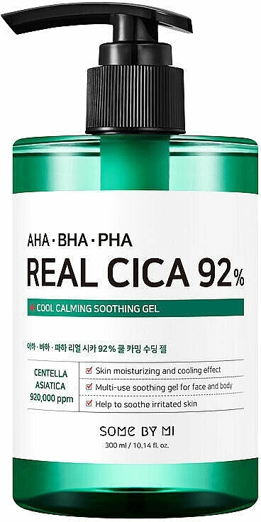 Some By Mi Гель многофункциональный успокаивающий с кислотами AHA BHA PHA Real Cica 92% Cool Calming Soothing Gel - фото N1