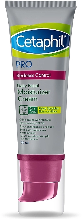 Cetaphil Денний зволожувальний крем для обличчя SPF 30 Pro Redness Control Daily Facial Moisturizer Cream - фото N1