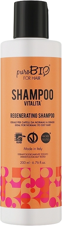 PuroBio Cosmetics Восстанавливающий шампунь для волос For Hair Regenerating Shampoo - фото N1