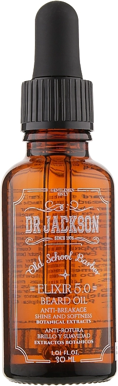 Dr Jackson Олія для бороди Gentlemen Only Old School Barber Elixir 5.0 Beard Oil - фото N1
