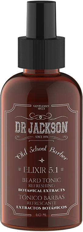 Dr Jackson Дезінфікувальний тонік для бороди Gentlemen Only Old School Barber Elixir 5.1 Beard Tonic Refreshing - фото N1