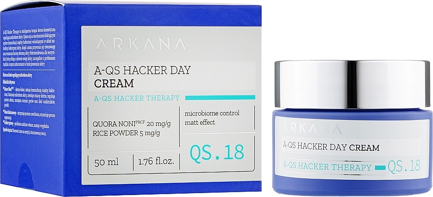 Arkana Матирующий дневной крем A-QS Hacker Therapy Day Cream - фото N2