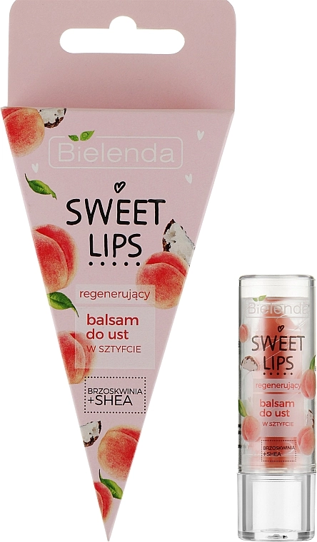 Bielenda Відновлювальний бальзам для губ "Персик+масло ши" Sweet Lips Regenerating Lip Balm - фото N1