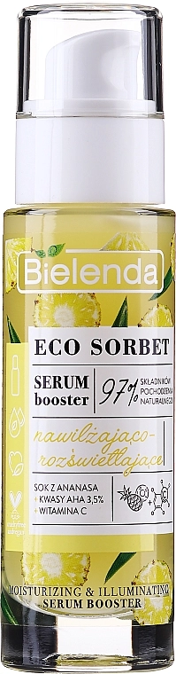 Bielenda Сыворотка-бустер для лица с кислотами Eco Sorbet Pineapple Acids Aha 3,5% Witamina C Face Serum - фото N2