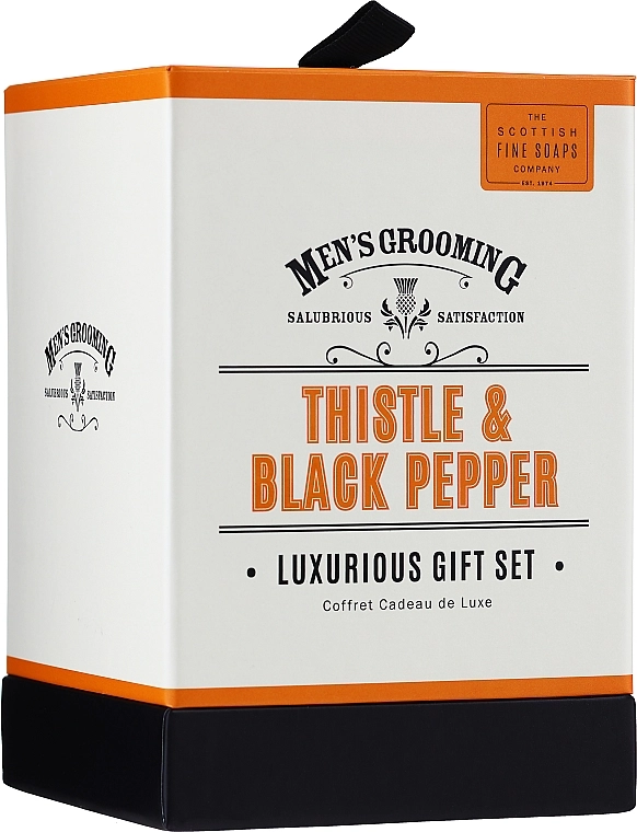 Scottish Fine Soaps Men’s Grooming Thistle & Black Pepper Набір (sh/gel/75ml + ash/balm/75ml + f/gel/75ml + soap/40g) - фото N1