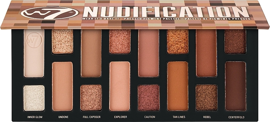 W7 Nudification Pressed Pigment Palette Палетка тіней - фото N1