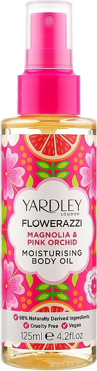 Yardley Зволожувальна олія для тіла Flowerazzi Magnolia & Pink Orchid Moisturising Body Oil - фото N1