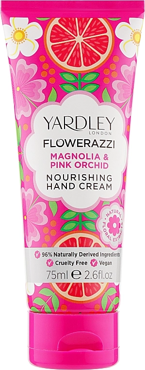 Yardley Крем для рук Flowerazzi Magnolia & Pink Orchid Nourishing Hand Cream - фото N1