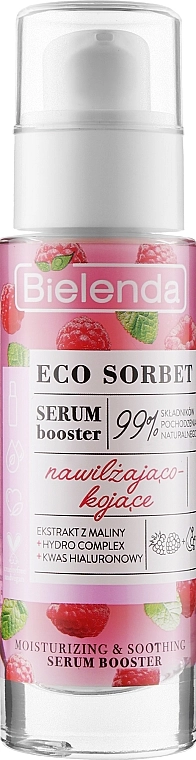 Сыворотка-бустер для лица с экстрактом малины - Bielenda Eco Sorbet Moisturizing & Soothing Serum Booster, 30 мл - фото N1