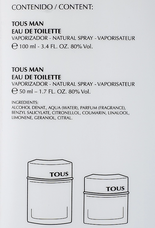 Tous Man Набор (edt/100ml + edt/50ml) - фото N4