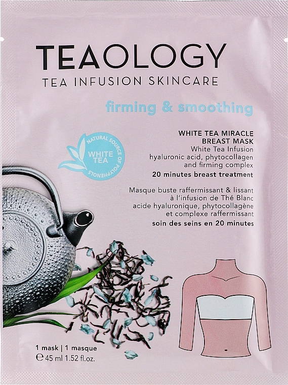 Teaology Маска для зони декольте з екстрактом білого чаю White Tea Miracle Breast Mask Firming & Smoothing - фото N1