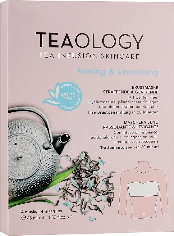 Teaology Маска для зони декольте з екстрактом білого чаю White Tea Miracle Breast Mask Firming & Smoothing - фото N3