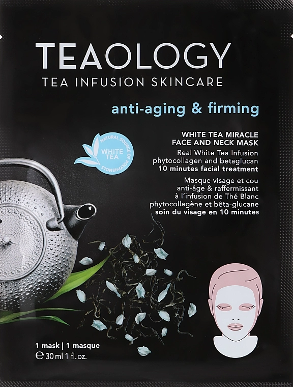 Teaology Маска для лица и шеи с экстрактом белого чая White Tea Miracle Face and Neck Mask - фото N1