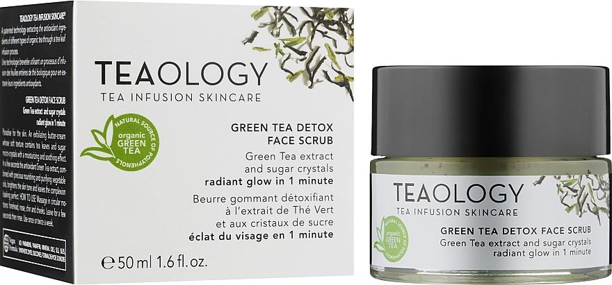 Teaology Скраб для обличчя на основі екстракту зеленого чаю Green Tea Detox Face Scrub - фото N2