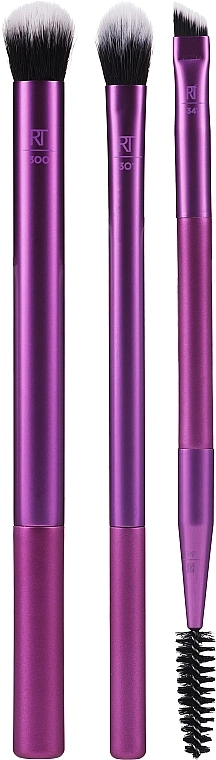 Real Techniques Набор кистей для макияжа, фиолетовый Eye Shade + Blend + Dual Ended Brow - фото N1