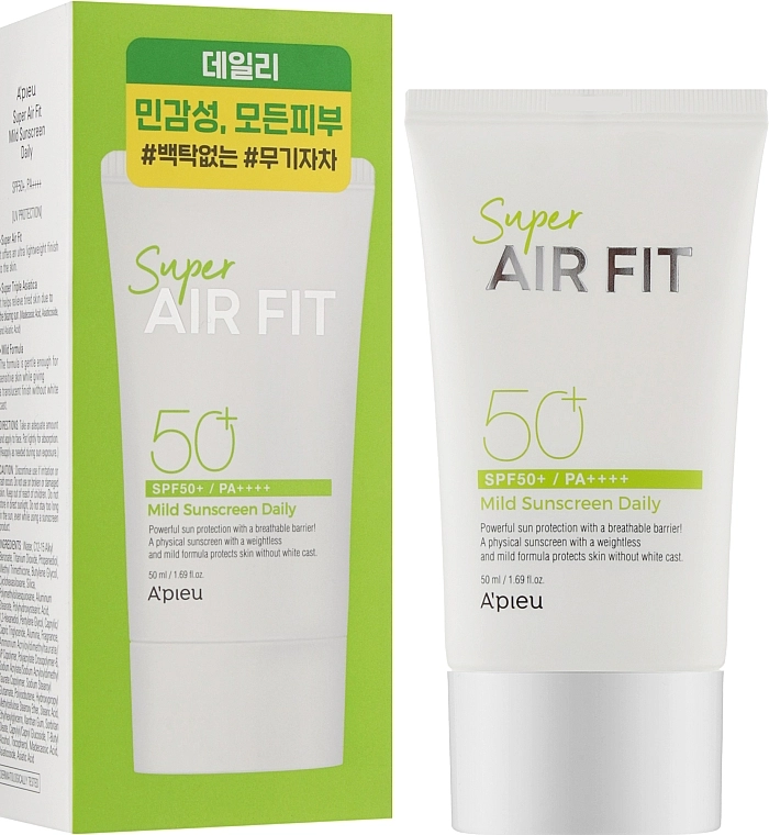 A'pieu Сонцезахисний крем Super Air Fit Mild Sunscreen Daily SPF50+ PA++++ - фото N2