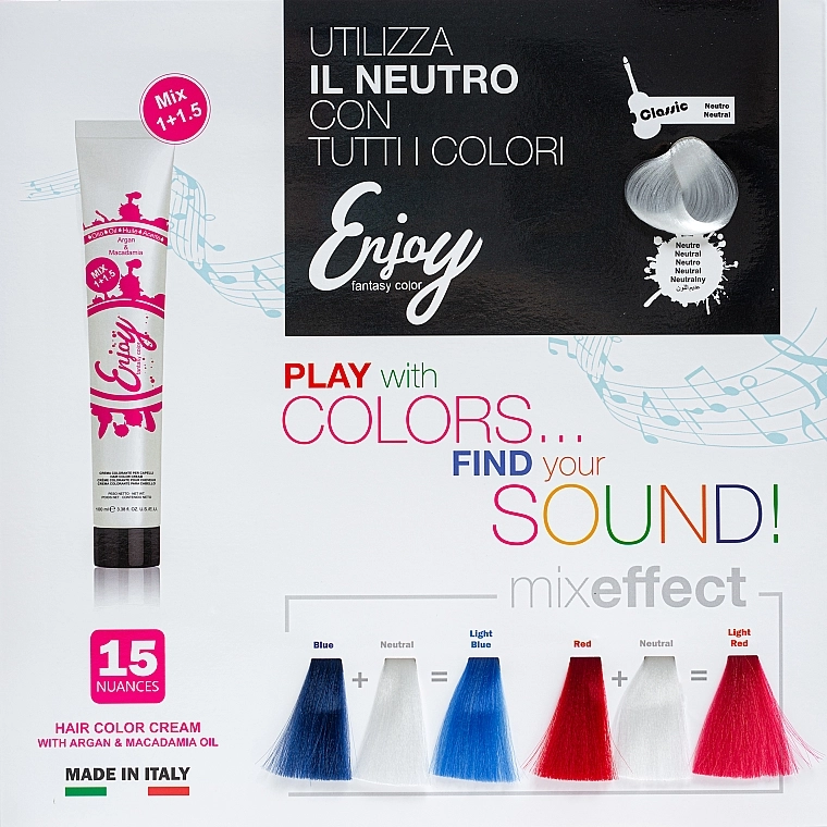 Erreelle Italia Тонувальна стійка крем-фарба на основі аргана та макадамія "Фантастичний колір" Enjoy Fantasy Color - фото N3