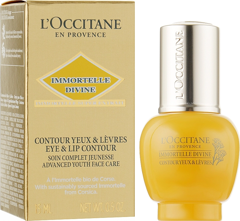 L'Occitane Флюїд для шкіри навколо очей і губ Immortelle Divine Eyes And lips Fluid - фото N2