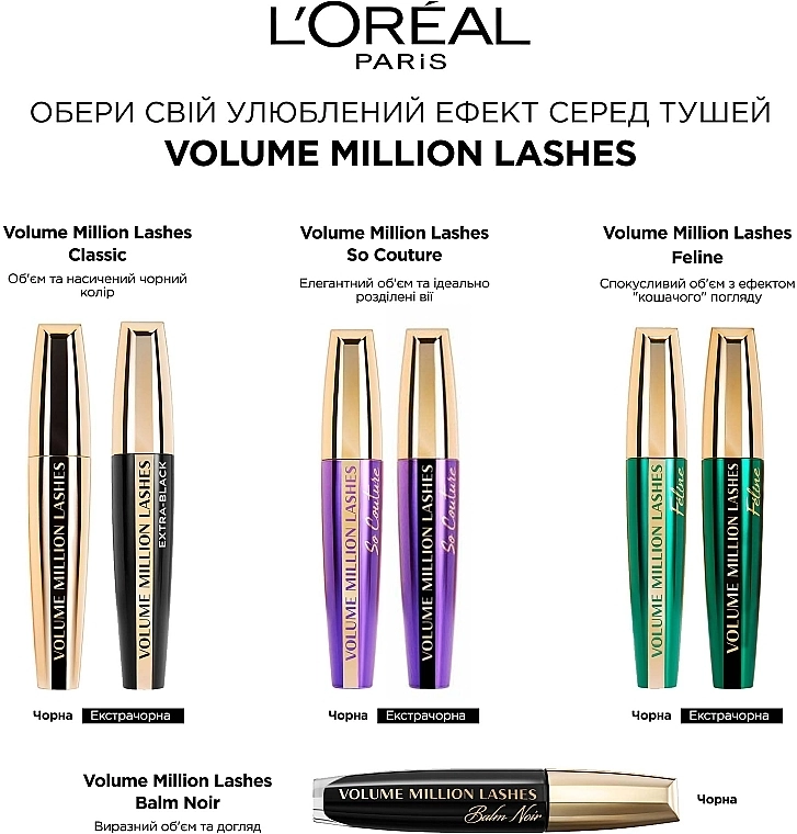 L’Oreal Paris Volume Million Lashes Balm Noir Туш-бальзам для виразного об'єму вій - фото N7