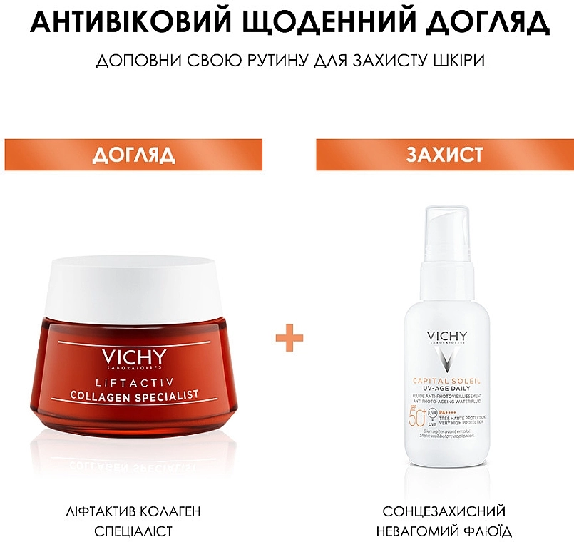 Vichy Солнцезащитный невесомый флюид против признаков фотостарения кожи лица, SPF 50+ Capital Soleil UV-Age Daily - фото N5