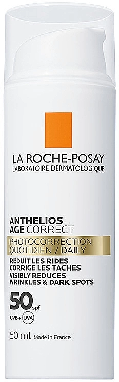 La Roche-Posay Антивіковий сонцезахисний засіб для обличчя проти зморшок і пігментації, SPF50 Anthelios Age Correct SPF50 - фото N1