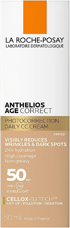 La Roche-Posay Антивіковий сонцезахисний засіб з тонуючим ефектом для обличчя проти зморшок і пігментації, SPF50 Anthelios Age Correct SPF50 Tinted - фото N6