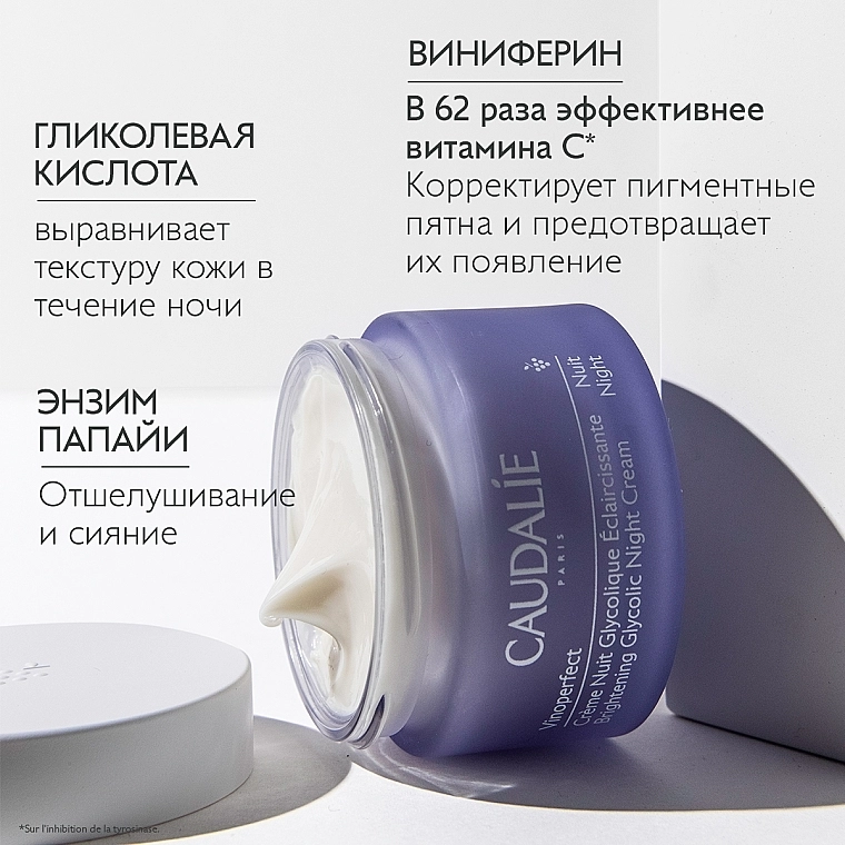 Caudalie Ночной крем против пигментных пятен с гликолевой кислотой Vinoperfect Dark Spot Correcting Glycolic Night Cream - фото N9