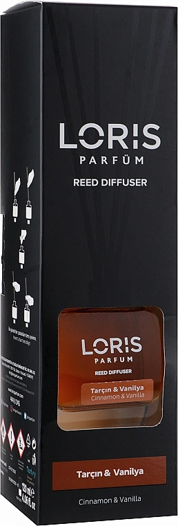 Loris Parfum Аромадифузор "Кориця і ваніль" Reed Diffuser Cinnamon & Vanilla - фото N1
