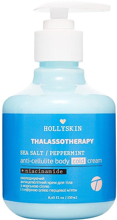 Hollyskin Охлаждающий антицеллюлитный крем для тела Thalassotherapy Sea Salt Peppermint Anti-cellulite Body Cold Cream - фото N1