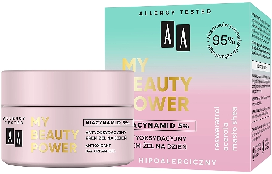 AA Антиоксидантний денний крем-гель для обличчя My Beauty Power Niacynamid 5% Antioxidant Day Cream-Gel - фото N1