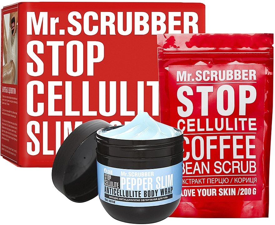 Mr.Scrubber Набір Stop Cellulite Cold Pepper Slim (cr/cold/250g + scrub/200g) - фото N1