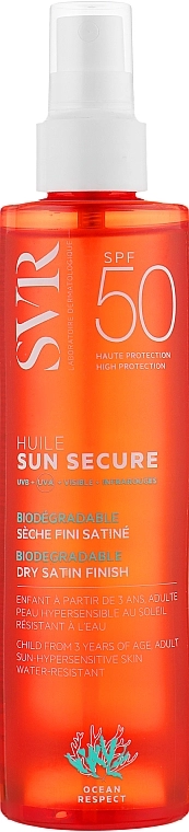 SVR Сонцезахисна олія для тіла Sun Secure Biodegradable Spf50 - фото N1