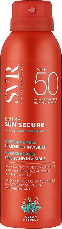 SVR Солнцезащитный спрей Sun Secure Biodegradable Spf50 - фото N1