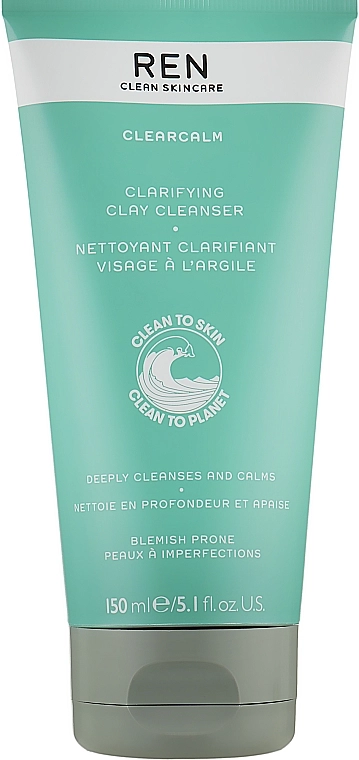 REN Очищающее средство для чувствительной кожи Clearcalm Clarifying Clay Cleanser - фото N1