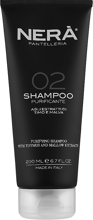 Nera Pantelleria Очищувальний шампунь для жирного волосся 02 Shampoo With Thymus And Mallow Extracts - фото N1