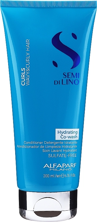 Alfaparf Увлажняющий ко-вошинг кондиционер для вьющихся волос Semi Di Lino Curls Hydrating Co-Wash Conditioner - фото N1