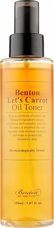 Benton Двофазний тонер з олією моркви Let’s Carrot Oil Toner - фото N1